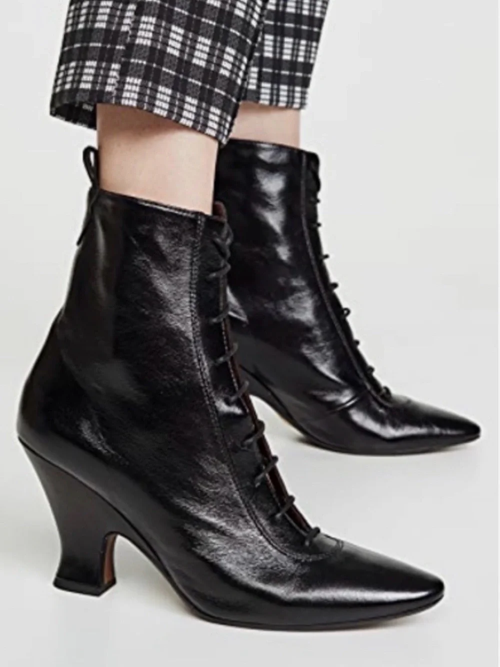 Marc Jacobs The Victorian Patent Leather Witch Lace Heel Boots